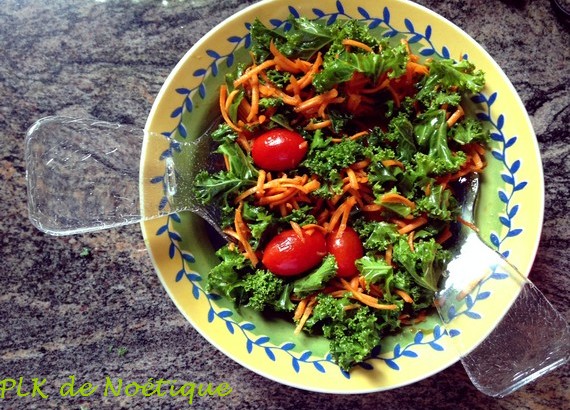 chou kale préparation salade