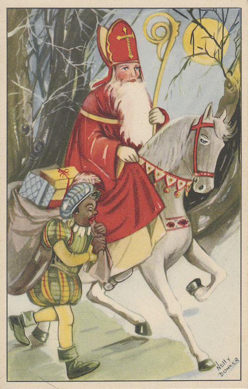 st-Nicolas-sur-un-cheval-et le-père-fouettard