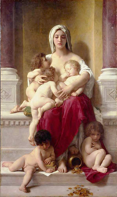 John-William-Godward-mère-et-ses-enfants
