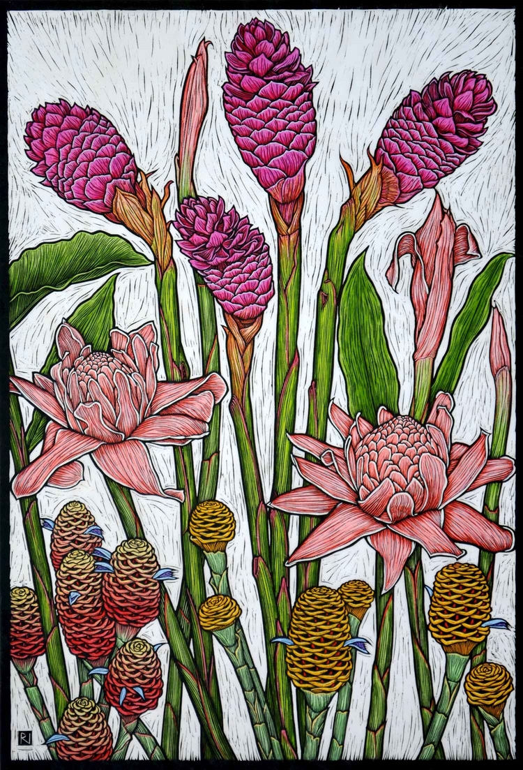 tropical-gingers-linocut-rachel-newling