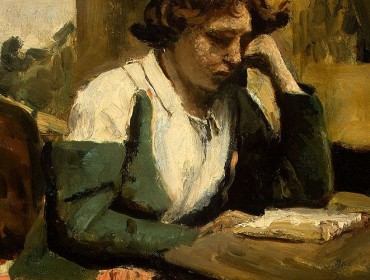 jeune femme lisant corot