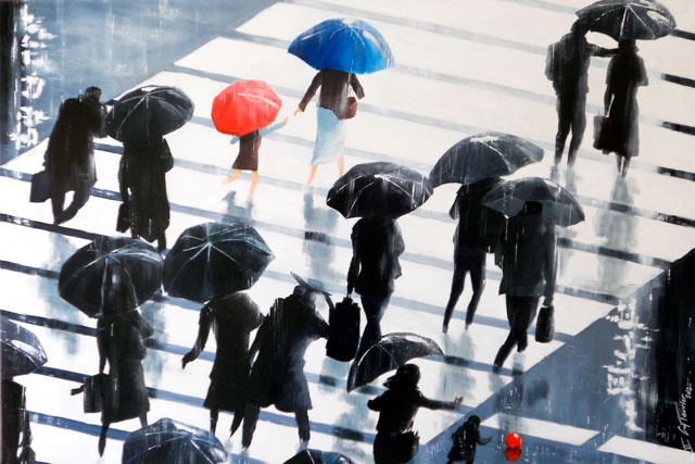 guy terrier-tokyo sous la pluie