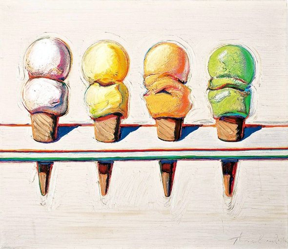 Wayne-Thiebaud-Four-Ice-Cream-Cones